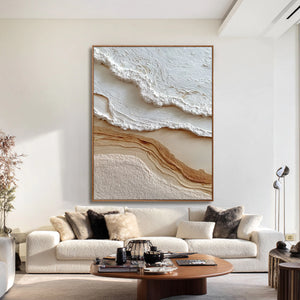 3D Textured Abstract Art | Curving Foamy Coast
