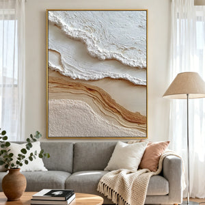 3D Textured Abstract Art | Curving Foamy Coast