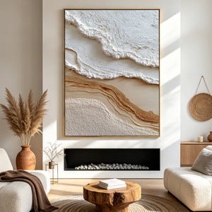 3D Textured Abstract Art | Curving Foamy Coast