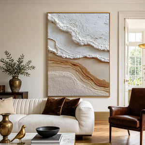 3D Textured Abstract Art | Curving Foamy Coast