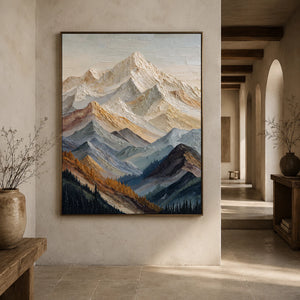 3D Textured Abstract Art | Alpine Forest Peaks