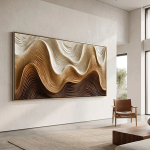 Layered Wave Textured Abstract Painting | Undulating Strata