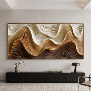 Layered Wave Textured Abstract Painting | Undulating Strata