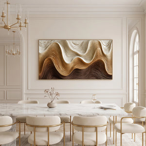 Layered Wave Textured Abstract Painting | Undulating Strata