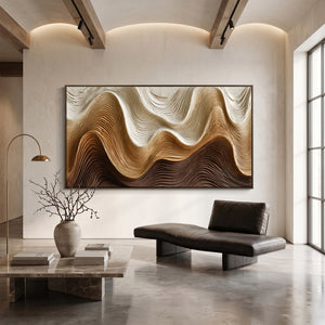 Layered Wave Textured Abstract Painting | Undulating Strata