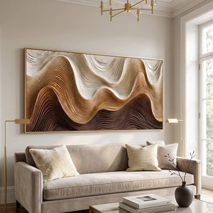 Layered Wave Textured Abstract Painting | Undulating Strata