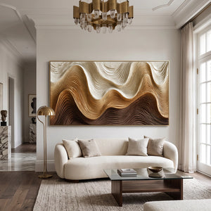Layered Wave Textured Abstract Painting | Undulating Strata