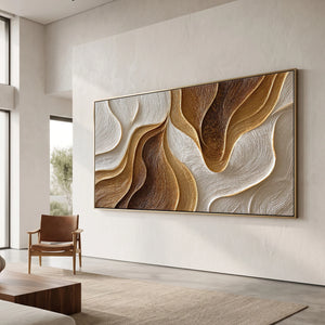 Amber Luminous Cadence | 3D Textured Wall Art