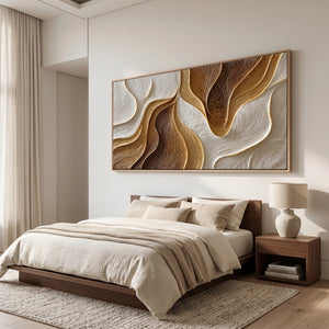 Amber Luminous Cadence | 3D Textured Wall Art