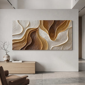 Amber Luminous Cadence | 3D Textured Wall Art