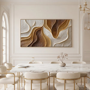 Amber Luminous Cadence | 3D Textured Wall Art