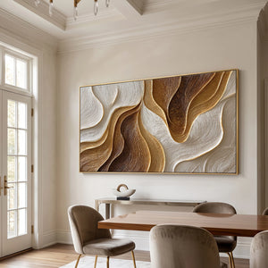 Amber Luminous Cadence | 3D Textured Wall Art