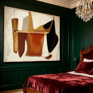 Mid-Century Abstract Art | Terracotta Geometric Forms