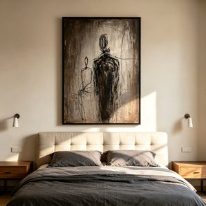 Quiet Companions | Expressive Abstract Figurative Wall Art