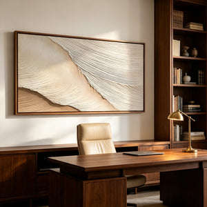 3D Impasto Neutral Texture | Drifting Sand Tides