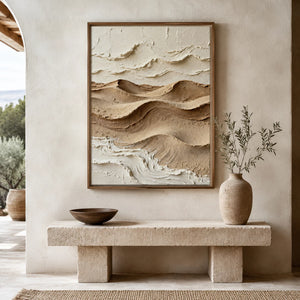 3D Textured Abstract Art | Terraced Mountain Swirls