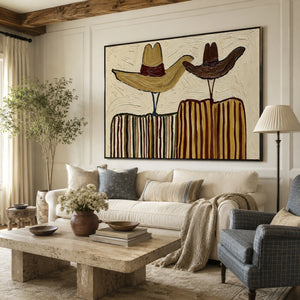 Dual Western Silhouette | retro western wall hanging