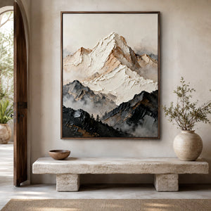 Textured Relief | Snow Capped Mountain Range