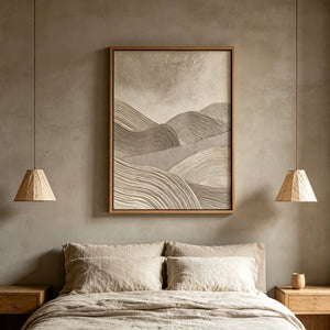 Quiet Dunes and Flowing Lines | Textured Neutral Landscape Wall Art