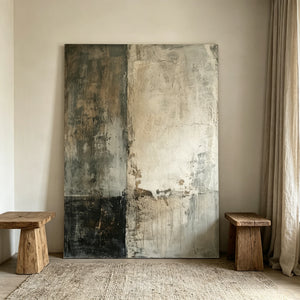 Split Aged Ruin | Wabi‑Sabi Thick Impasto