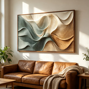 3D Textured Abstract Art | Flowing Wave