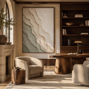 Flowing Clay Waves｜neutral textured wall art