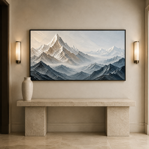 Neutral Mountain Layers | Textured Landscape Wall Art