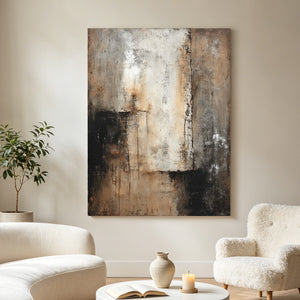 Textured Earth Tone Abstract Painting | Aged Ruins