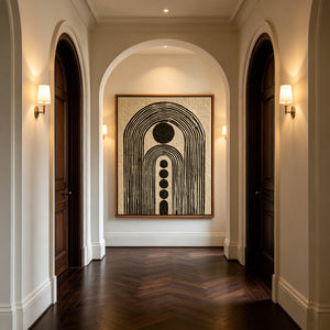 Nested Arches and Stacked Circles | Textured Geometric Abstract Wall Art