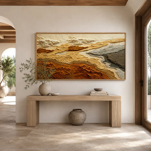 3D Textured Abstract Art | Terrain Color Strata