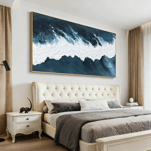Blue‑Tone Ocean Art | Textured Sea Foam