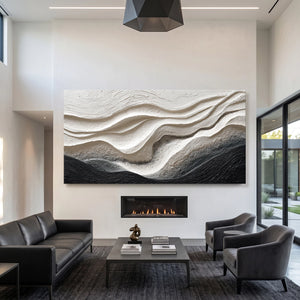 Grey‑Hush Echo | 3D Textured Wall Art