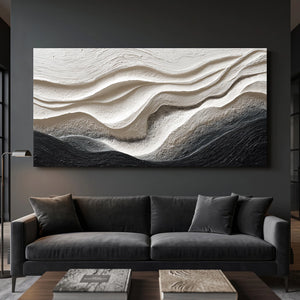 Grey‑Hush Echo | 3D Textured Wall Art
