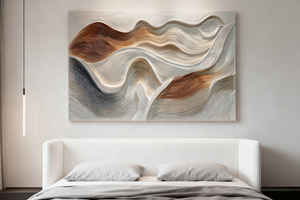 3D Textured Abstract Art | Warm Flow