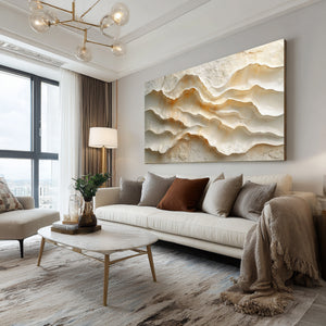 3D Textured Art | Ivory Mountain Waves