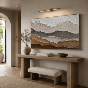 3D Textured Abstract Art | Earth Tone Mountain Range