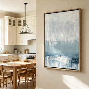 Misty Blue Horizon | Abstract Coastal Wall Art