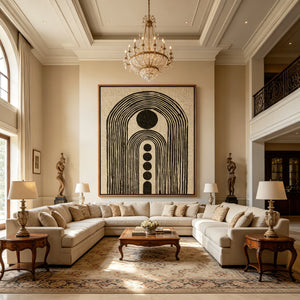 Nested Arches and Stacked Circles | Textured Geometric Abstract Wall Art