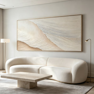 3D Impasto Neutral Texture | Drifting Sand Tides