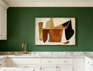 Mid-Century Abstract Art | Terracotta Geometric Forms