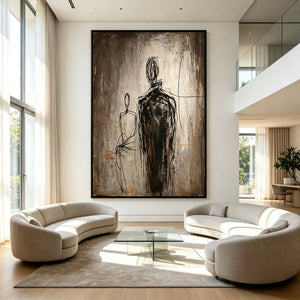 Quiet Companions | Expressive Abstract Figurative Wall Art