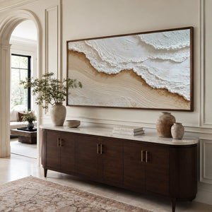 Wave Edge Textured Layers | off‑white warm neutral wall hanging