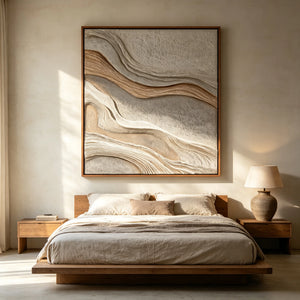 Flowing Sandstone Ridges | Textured Neutral Abstract Wall Art