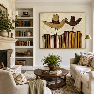 Dual Western Silhouette | retro western wall hanging