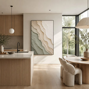 Flowing Clay Waves｜neutral textured wall art