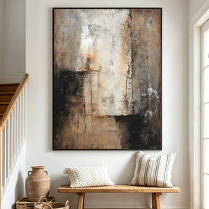 Textured Earth Tone Abstract Painting | Aged Ruins