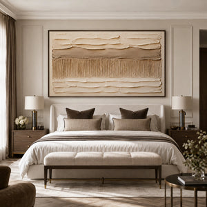 Layered Textured Stripes | beige brown neutral wall hanging