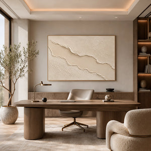 Cream Wave Flow | neutral textured wall art