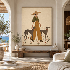 Mediterranean Stroll | Elegant Boho Figure Wall Decor
