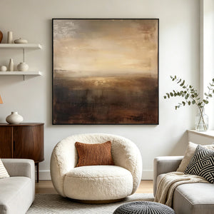 Wabi Sabi Neutral Tone Abstract Art | Soft Twilight